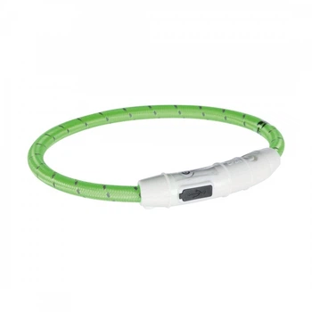 Нашийник для собак, що світиться Trixie Flash Light Ring USB, зелений, 35 см