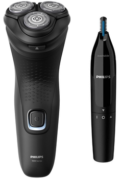 Электробритва PHILIPS S1141/00 серии 1000 + Триммер для носа, ушей PHILIPS NT1650/16 серии 1000 (комплект)