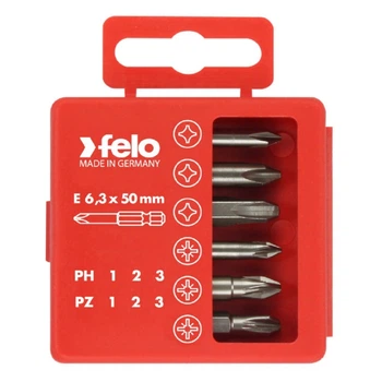 Набор бит Felo 50 мм PZ1 /PZ2 /PZ3 /PH1 /PH2 /PH3 6 шт 03291516 (14426)