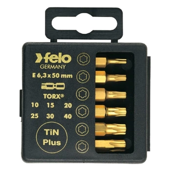 Набор бит Felo 50 мм TIN TX10 /TX15 /TX20 /TX25 /TX30 /TX40 6 шт 03691576 (14466)