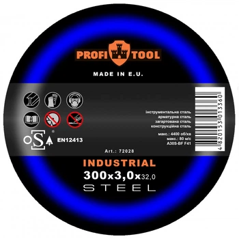 Круг отрезной по металлу PROFITOOL INDUSTRIAL 300х3,0х32,0 мм A30S-BF F41 5100 об/мин (11927)