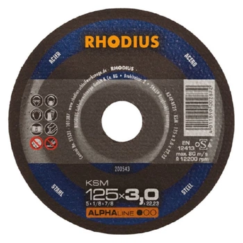 Круг отрезной по металлу Rhodius 150x3,0х22,2 мм ALPHA KSM A24P-BF25 F41 6600 об/мин 200548 (13971)
