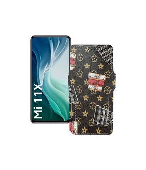 Чохол-книжка з екошкіри для телефону Xiaomi Mi 11x 2021 Луї-Вітон-коричневий
