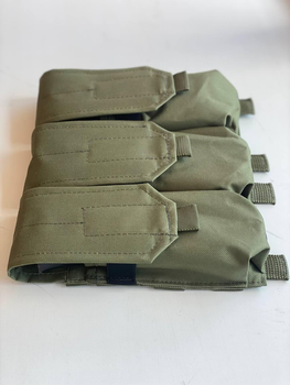 Подсумок тройной для магазинов АК закрытый с MOLLE олива