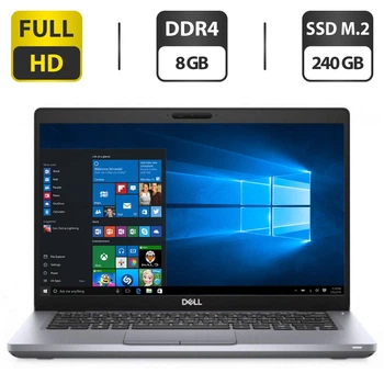 Ультрабук Б-класс Dell Latitude 5411 / 14" (1920x1080) IPS / Intel Core i7-10850H (6 (12) ядра по 2.7 - 5.1 GHz) / 8 GB DDR4 / 240 GB SSD M.2 / Intel UHD Graphics / WebCam / Windows 10 б/у