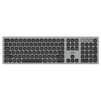 Клавіатура ножнична 2E KS270 105key, WL/BT, EN/UK, сіро-чорний