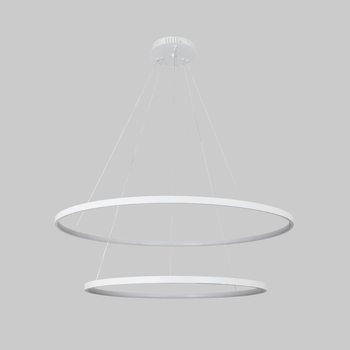 Белая кольцевая светодиодная двойная люстра 80+100см «Circle» (52-9832-2A WHITE LED (800+1000))