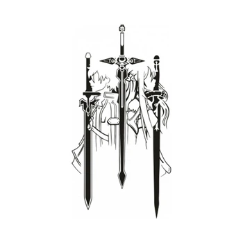 Наклейка на Авто / Мото / Витрину на Стекло Кузов " Аниме - Мастера меча - мечи -Sword Art " любой цвет
