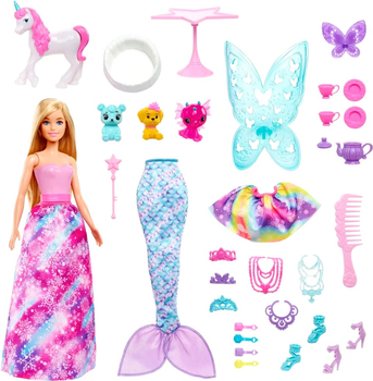 Lalka z akcesoriami Mattel Barbie Kalendarz adwentowy HVK26 30 cm (0194735206285)