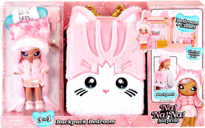 Лялька з аксесуарами MGA Na Na Surprise Bedroom Playset Pink Kitty 19 см 2 шт (10035051585586)