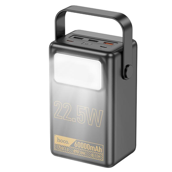 Зовнішній портативний акумулятор Павербанк HOCO J110 Powerful 60000mAh 22.5W 3USB/Type-C зі швидкою зарядкою QC3.0+PD3.0 Black