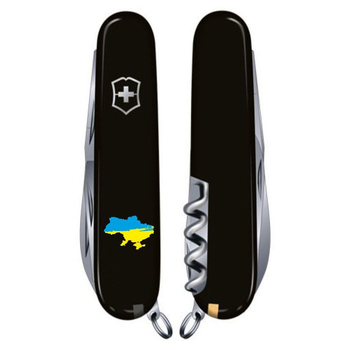 Ніж Victorinox Spartan Ukraine Black Карта України Жовто-Блакитна (1.3603.3_T1166u)