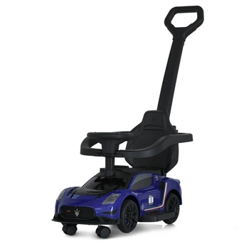 Детская каталка-толокар 2 в 1 Bambi M 5106-4 синий, с родителькой ручкой