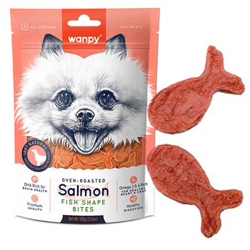 Ласощі для собак Wanpy Salmon Fish Shape Bites шматочки риби лосося (FA-32)