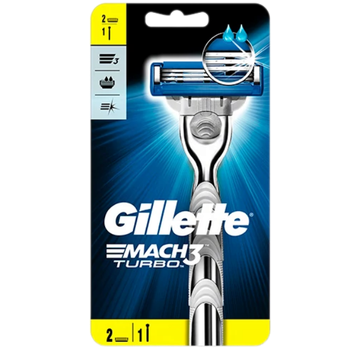 Бритва Gillette Mach3 Turbo для чоловіків (2 змінні касети)