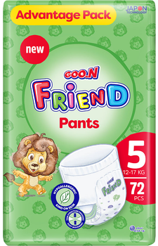 Трусики-подгузники Goo.N Friend для детей 12-17 кг Размер 5 72 шт (F1010117-005) (8697404380825)