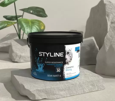 Краска интерьерная керамическая матовая стойкая к повреждениям Styline Ceramic Strong (Прозрачная) 9 л