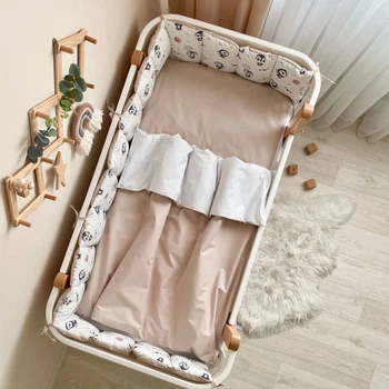 Постельный комплект для новорожденных в кроватку Baby Dream Пингвин, цвет бежевый