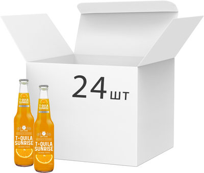 Упаковка слабоалкогольного газованого коктейлю A. Le Coq T-Quila Sunrise 4.7% 0.33 л х 24 шт. (4740098090298)