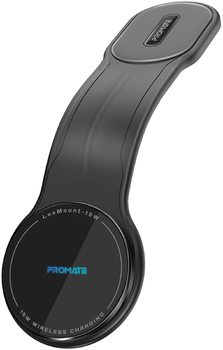 Автодержатель для телефона магнитный с беспроводной зарядкой MagSafe Promate Laxmount-15W Black (laxmount-15w)