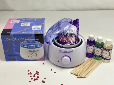 Стартовый набор для депиляции воском воскоплав баночный 100Вт PRO WAX жидкости шпатели воск 100 гр гранулы