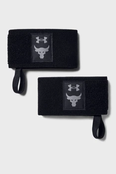 Чорні напульсники UA Project Rock Wrist Wraps-BLK Under Armour OSFA 1356684-001