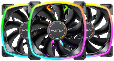 Набор вентиляторов Montech AX120 PWM 3 in 1 Black