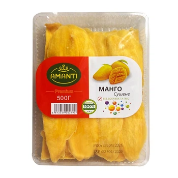 Манго сушеное Amanti Premium без сахара натуральное 500 г
