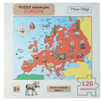 Puzzle Mama Maluje Europa 48 x 60 cm 120 elementów (5904673762478)