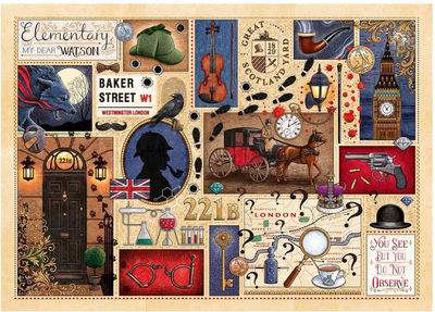 Puzzle Gibsons Games Klub Książki Sherlock Holmes 68 x 49 cm 1000 elementów (5012269071122)