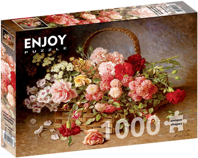 Puzzle Enjoy Kosz pełen róż i goździków 68 x 48 cm 1000 elementów (5949194015306)