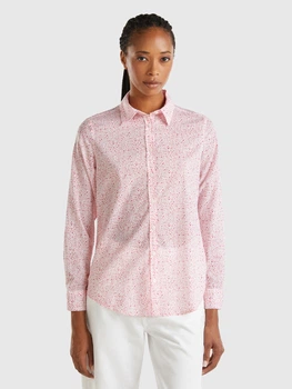 Сорочка бавовняна жіноча United Colors of Benetton 5OA95Q8U4-66J XL Рожева (8055050419670)