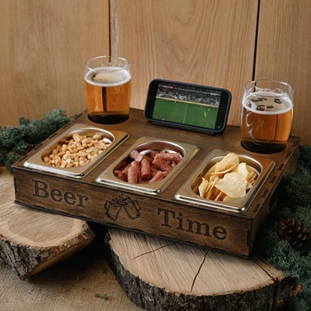Пивний органайзер Beer time на 3 ємності з підставкою для телефона