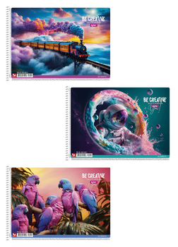 Комплект 3 шт. альбомів для малювання Be creative. Альбом Школярик 20 арк. 120г/м2 PB-SC-020-8011 4820006472023