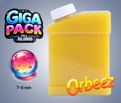 Орбізи, гідрогель, гідрогелеві кульки Orbeez 7-8 мм Giga Pack 50000 шт., жовтий