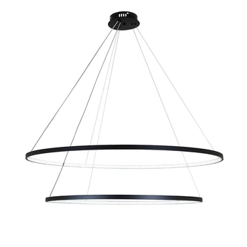 Люстра підвісна світлодіодна LED кільце Levistella7529832-2A BLACK LED (800+1000) чорна