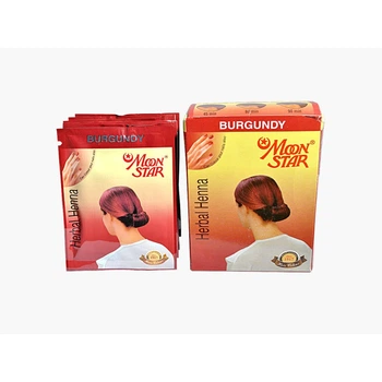 Краска для волос бордовая Moon Star Herbal Henna Mehndi Hair Color Burgundy мун стар хербал хенна мехенди 60 г (6x10 г) (00741)
