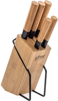 Набор кухонных ножей 5five Simply Smart на бамбуковой подставке 5 шт (3560233819666)