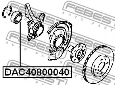 Подшипник колесный Febest (DAC40800040)