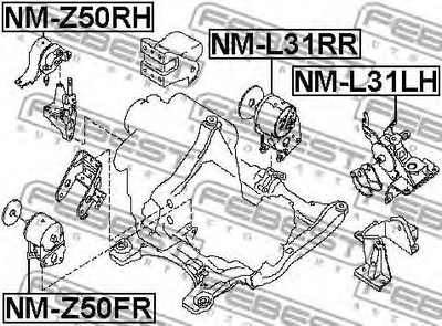 Опора двигуна / КПП Febest (NML31LH)