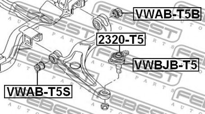 Сайлентблок підвіски Febest (VWABT5B)