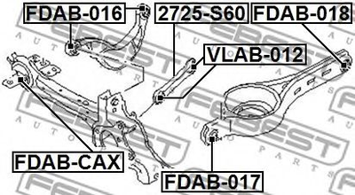 Сайлентблок подвески Febest (FDAB018)