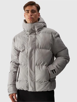 Пуховик зимовий короткий чоловічий 4F Down Jacket M479 4FWAW24TDJAM479-25S 2XL Сірий (5905700070832)