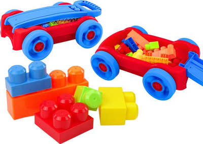 Klocki konstrukcyjne LEAN Toys Baby Wagon w wózku na kółkach 22 elementy (5905991021117)