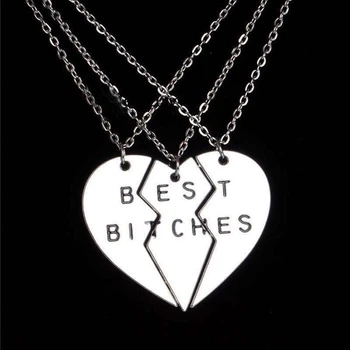 Шикарні парні кулони Best Bitches - унікальна підвіска на два елементи для кращих друзів