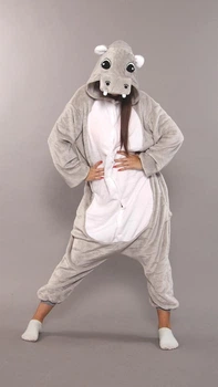 Пижама кигуруми My Kigu Женская Бегемот Гиппопотам Серый размер S 144-155 см (108241)