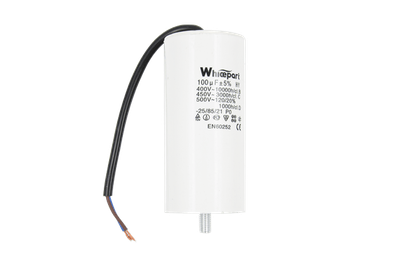Конденсатор Whicepart CBB60-G пуско-рабочий 100 мкФ 450 В провод и болт
