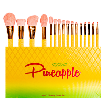 Набір пензлів для макіяжу Docolor Pineapple (16шт) DO-P1610