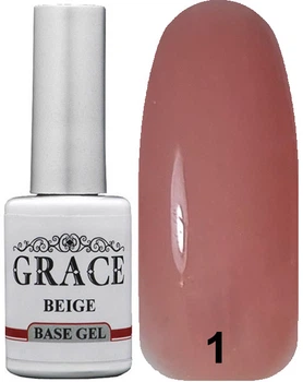 Каучуковая основа, база для гель-лака Грейс Grace Rubber Base Beige 10 мл, бежевая