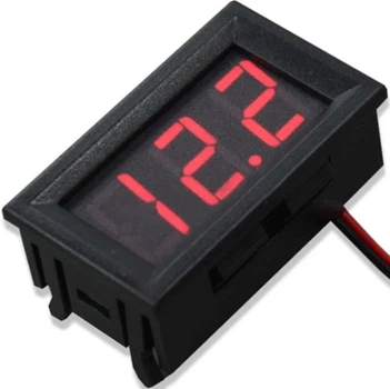 Вольтметр цифровой DC5V-120V, 0.56 LED, красный, в корпусе, 2 провода